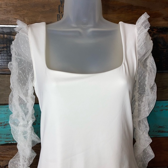 SO Lace sleeve Square neckline Bodysuit M - Picture 4 of 11